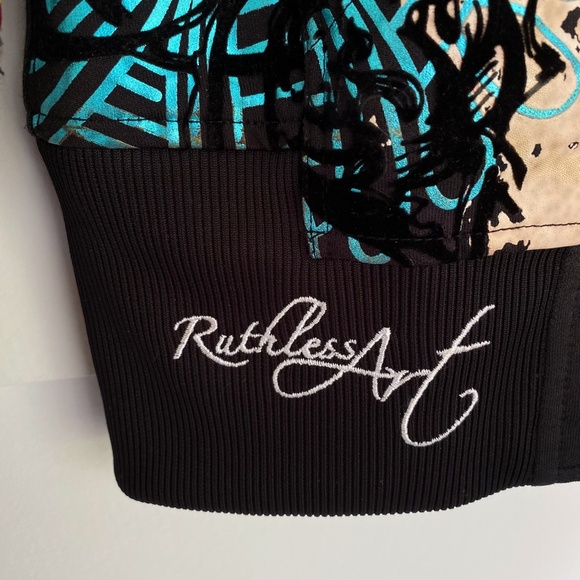 Ruthless Art Embroidered Rhinestone Embellished Black Hoodie Medium - Picture 10 of 17